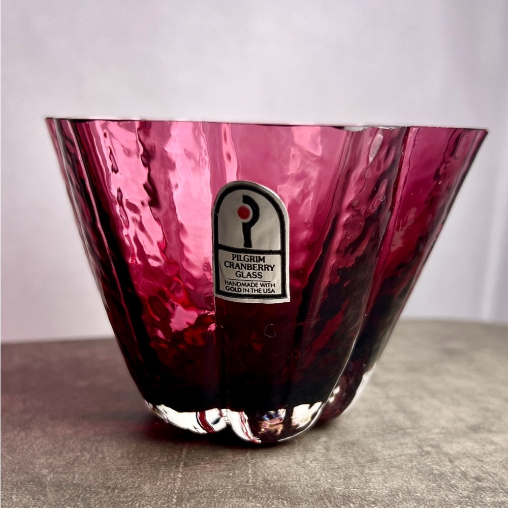 Pilgrim Cranberry Glass Bowl - Rich Red